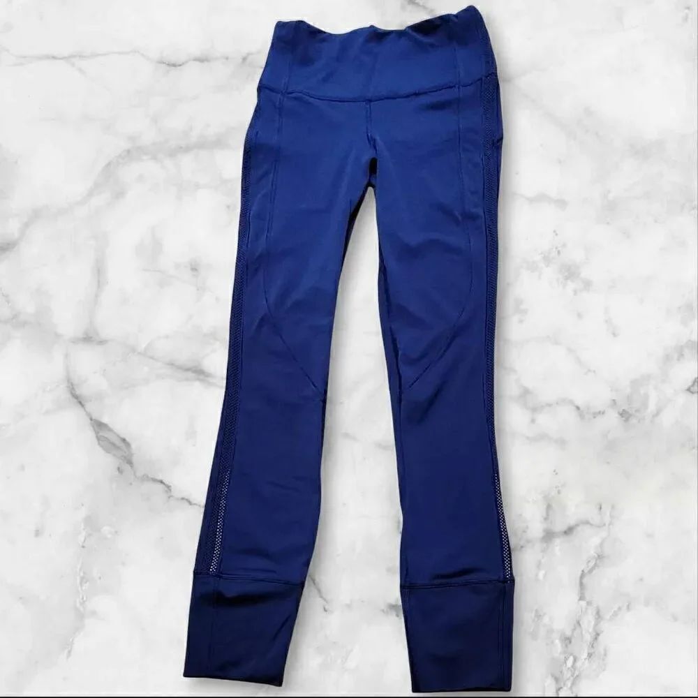 Lululemon Size 2 Hit It Tight Hero Blue Mesh 25"